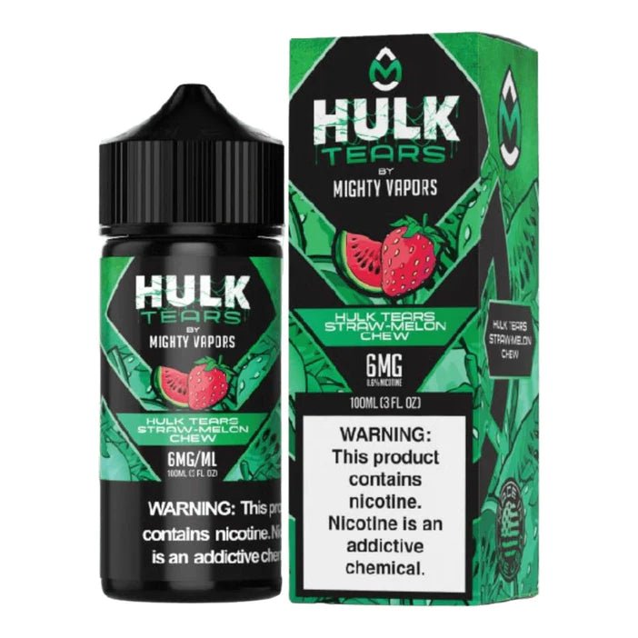 MIGHTY VAPORS EJUICE - HULK TEARS STRAW MELON CHEW - 100ML (0mg)