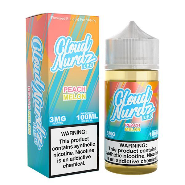 Cloud Nurdz – Iced Peach Melon – 100mL E-Juice (0mg)