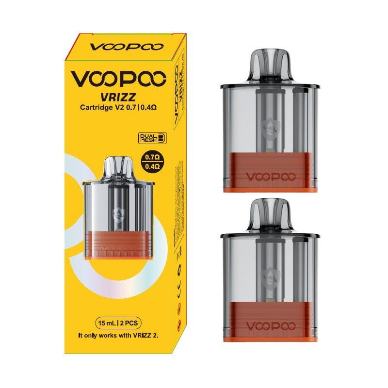 VRIZZ V2 Replacement Pods – Refillable Pod Cartridges (2-Pack) (0.4ohm - Compatable with VRIZZ & VRIZZ 2)