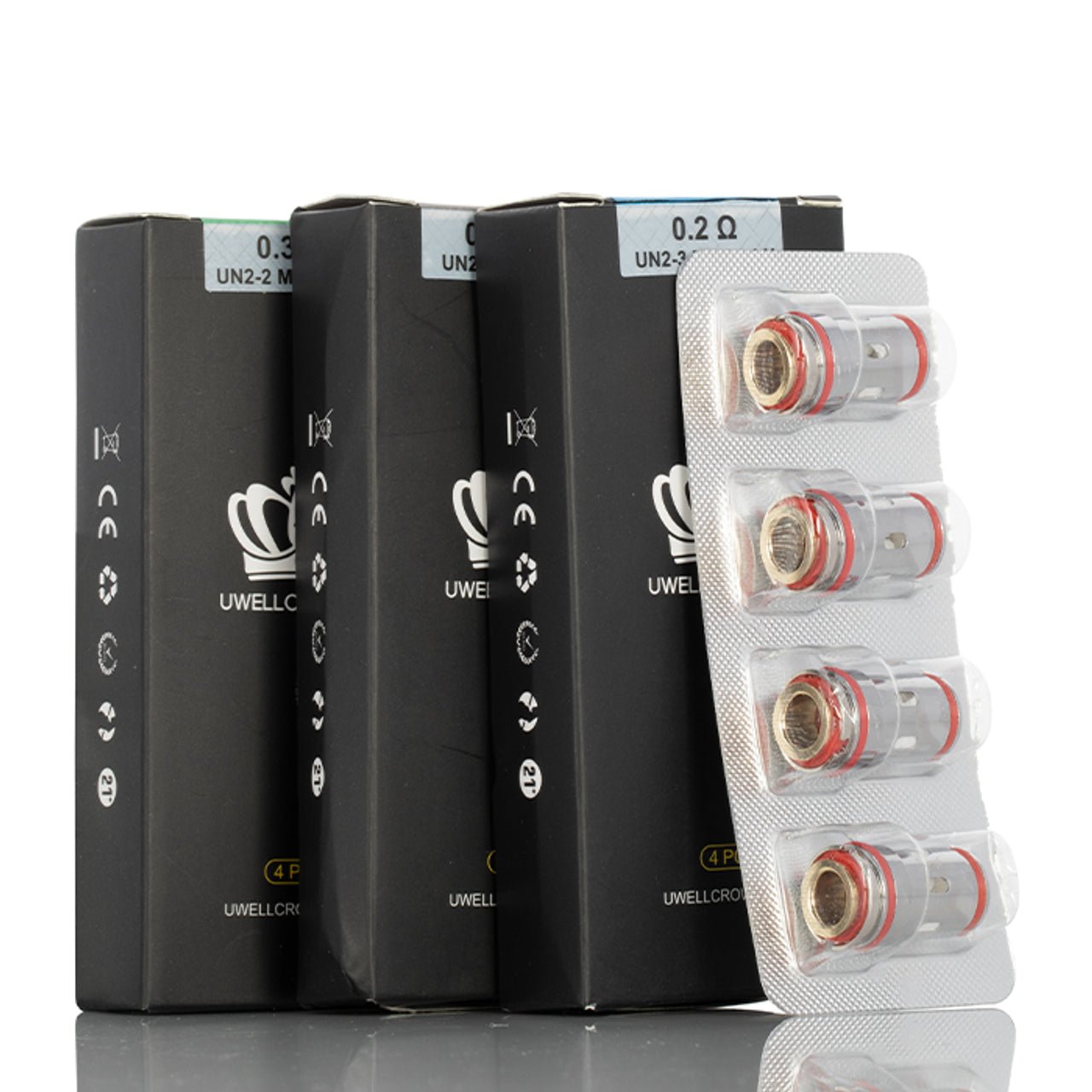 UWELL CROWN 5 REPLACEMENT COILS - 4PK (0.2ohm UN2-3 Triple Mesh Coils)