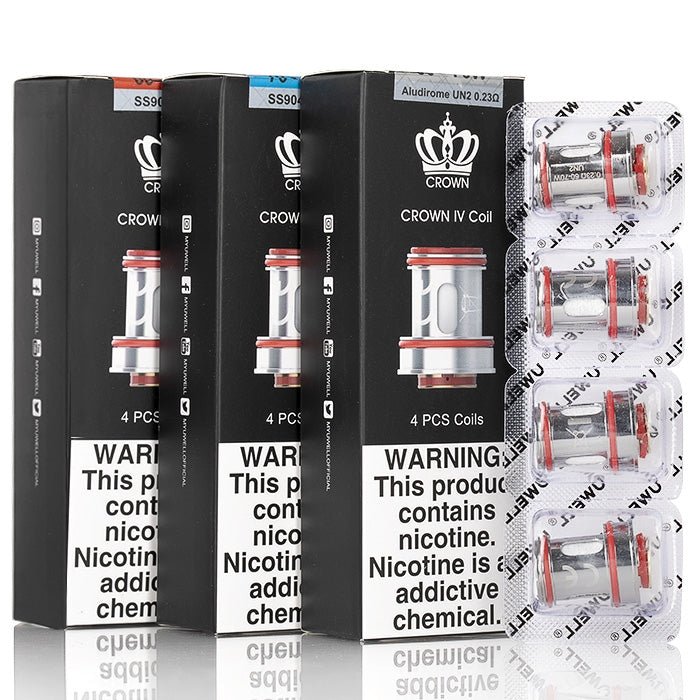 UWELL CROWN 4 REPLACEMENT COILS - 4PK (0.23ohm UN2 FeCrAI Mesh Coils)