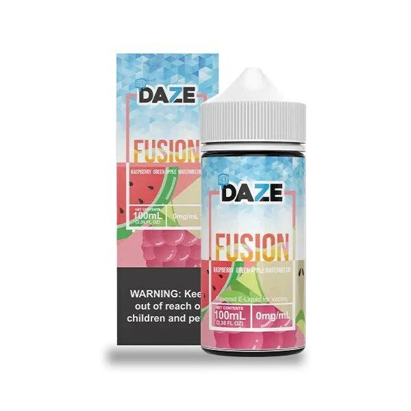 7 DAZE FUSION - RASPBERRY GREEN APPLE WATERMELON ICED - 100ML (0mg)