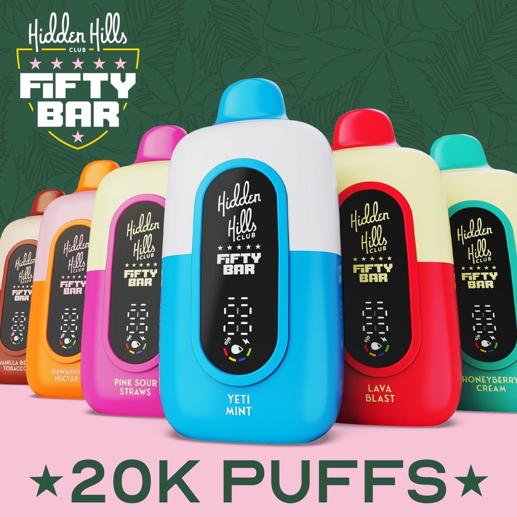 FIFTY BAR X HIDDEN HILLS 20K PUFF DISPOSABLE DEVICE