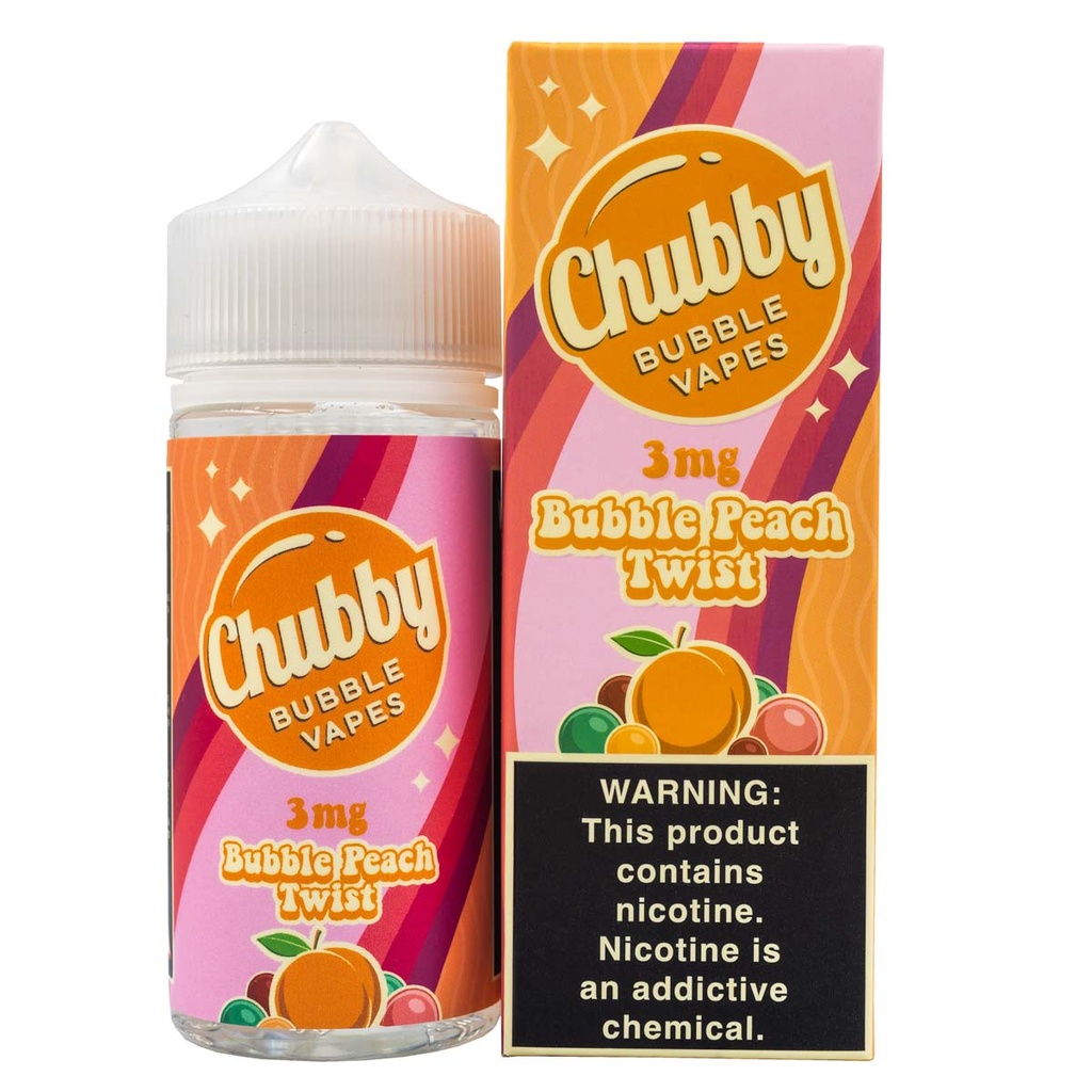 CHUBBY BUBBLE VAPES - BUBBLE PEACH TWIST - 100ML