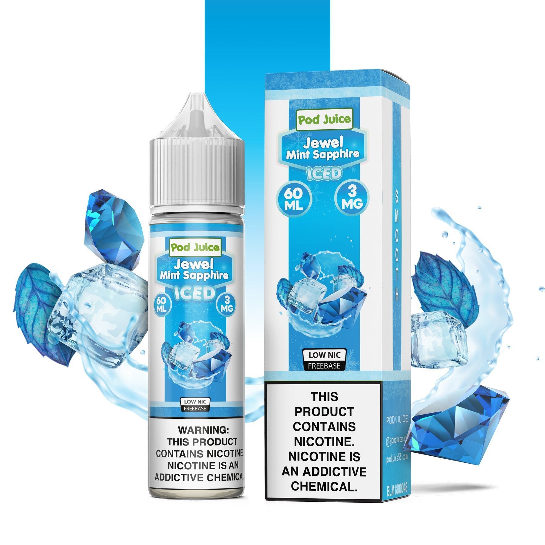 POD JUICE - JEWEL MINT SAPPHIRE ICE - 60ML (0mg)