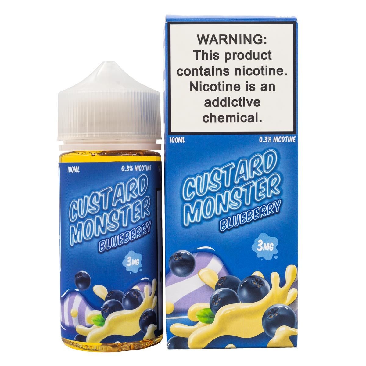 CUSTARD MONSTER - BLUEBERRY- 100ML (0mg)