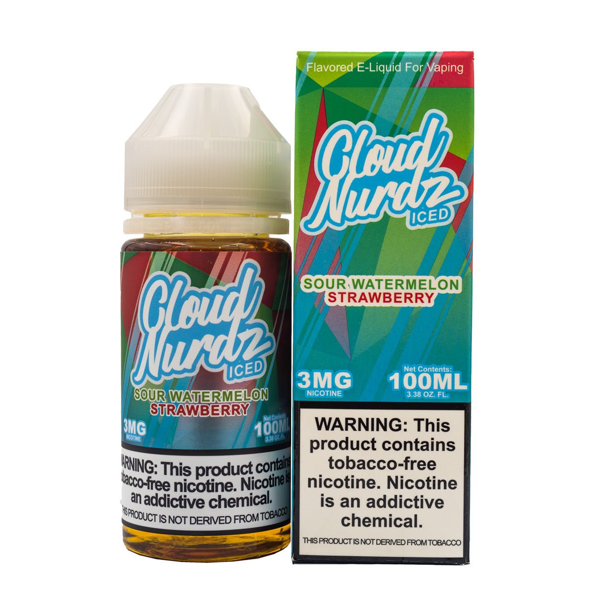 CLOUD NURDZ - SOUR WATERMELON STRAWBERRY ICED - 100ML (0mg)
