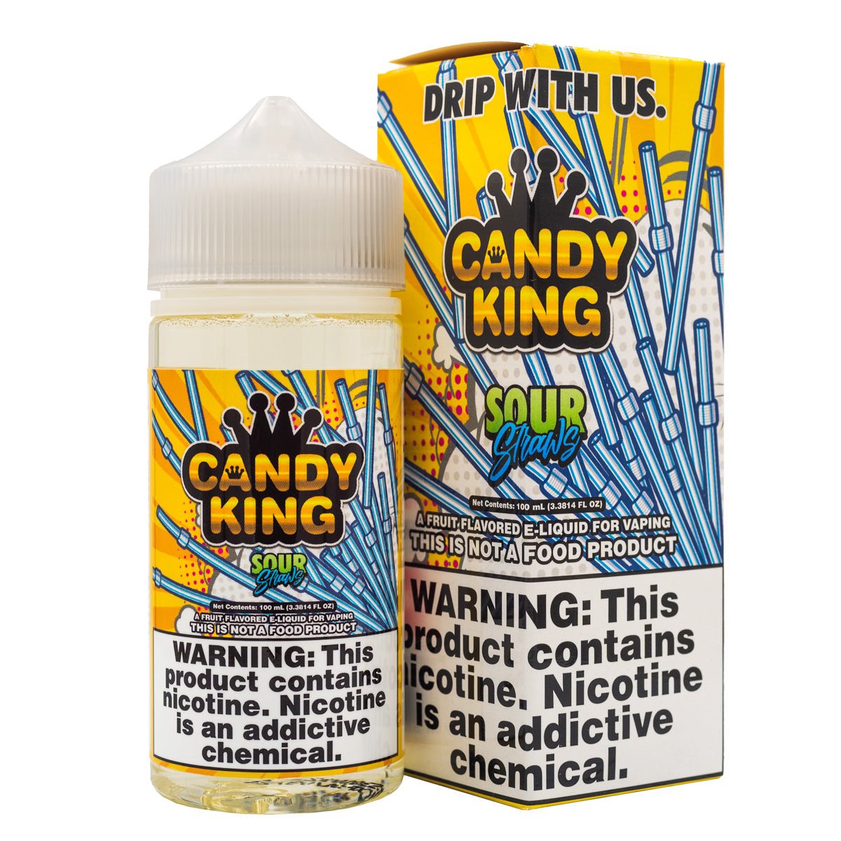 CANDY KING - SOUR STRAWS - 100ML (0mg)