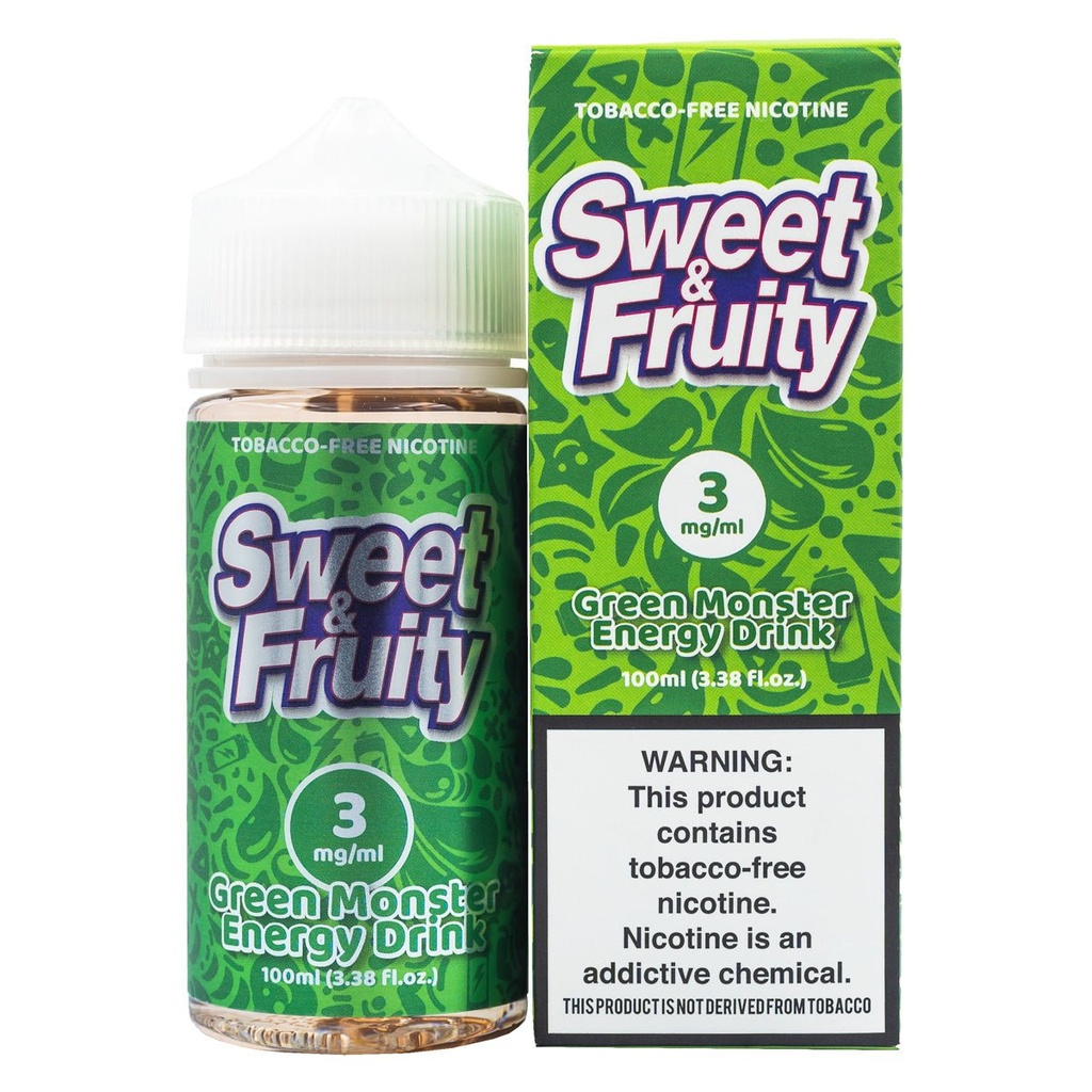 SWEET AND FRUITY EJUICE - GREEN MONSTER ENERGY DRINK - 100ML