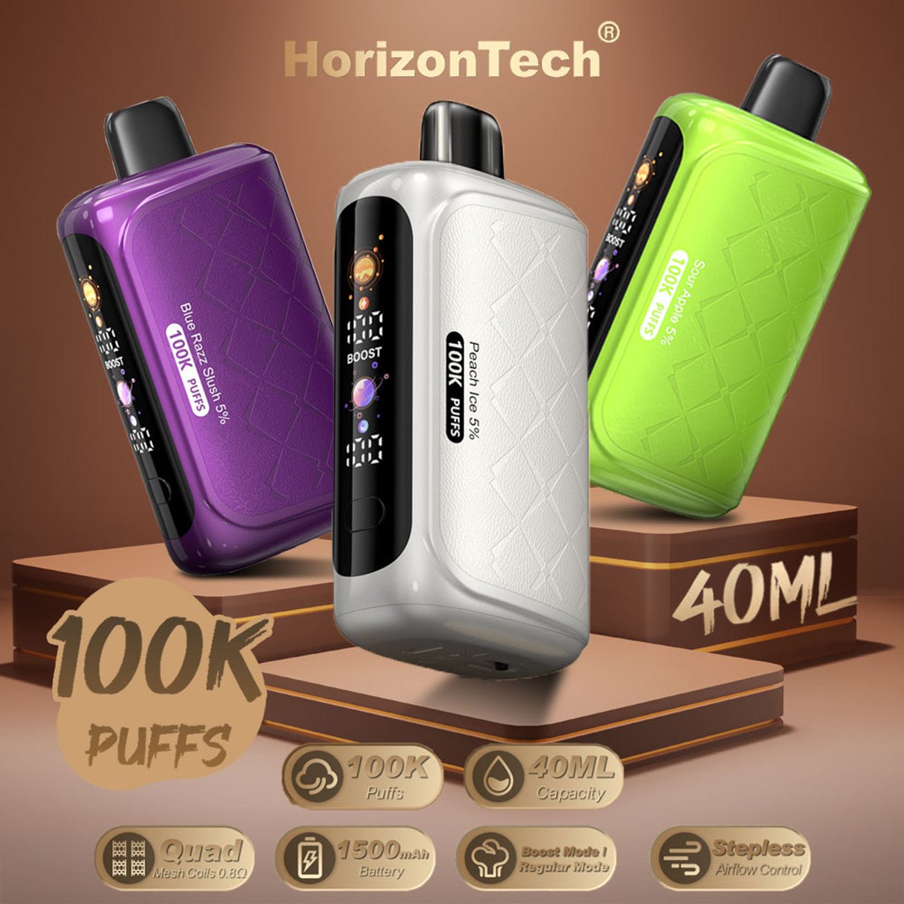 HORIZON 100K PUFFS DISPOSABLE BY HorizonTech (banana-slush)
