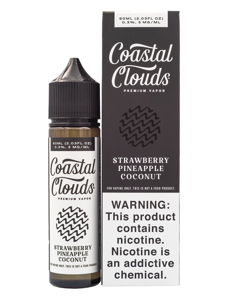 COASTAL CLOUDS E-LIQUID STRAWBERRY PINEAPPLE COCONUT - 60ML