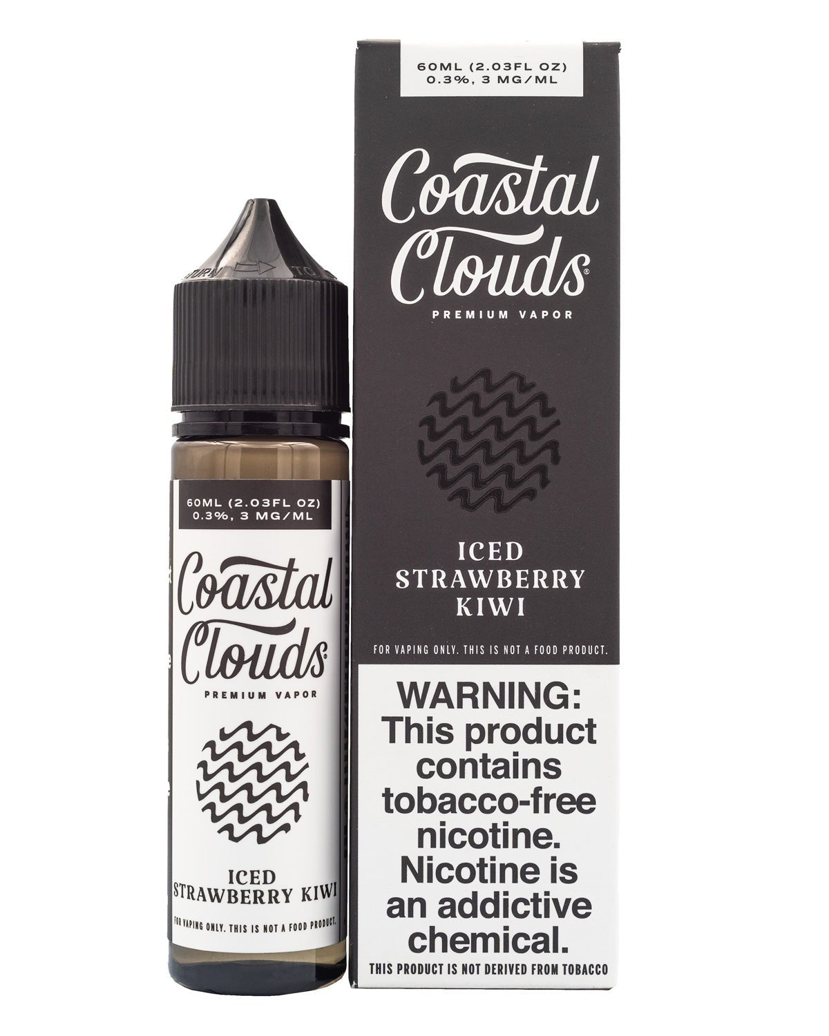 COASTAL CLOUDS E-LIQUID ICED STRAWBERRY KIWI - 60ML (0mg)