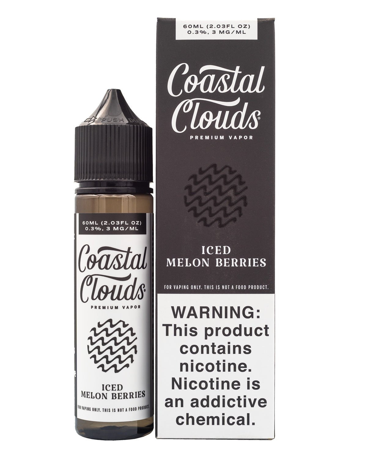 COASTAL CLOUDS E-LIQUID ICED MELON BERRIES - 60ML (0mg)