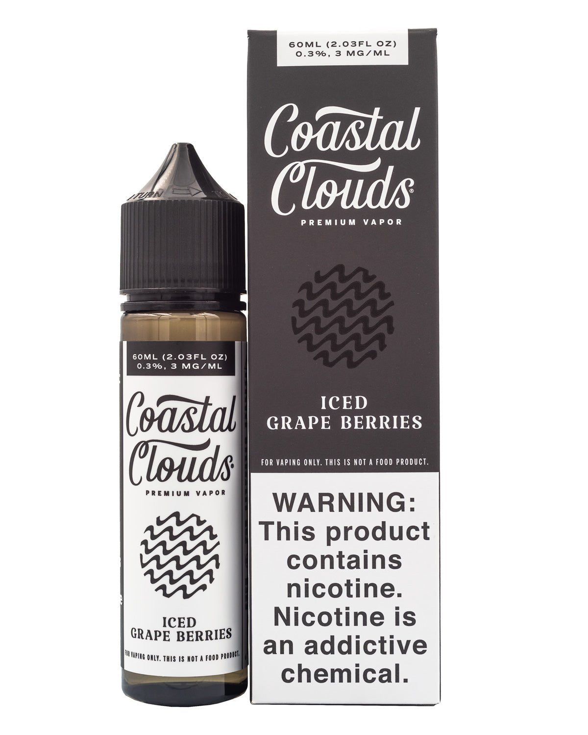 COASTAL CLOUDS E-LIQUID ICED GRAPE BERRIES - 60ML (0mg)