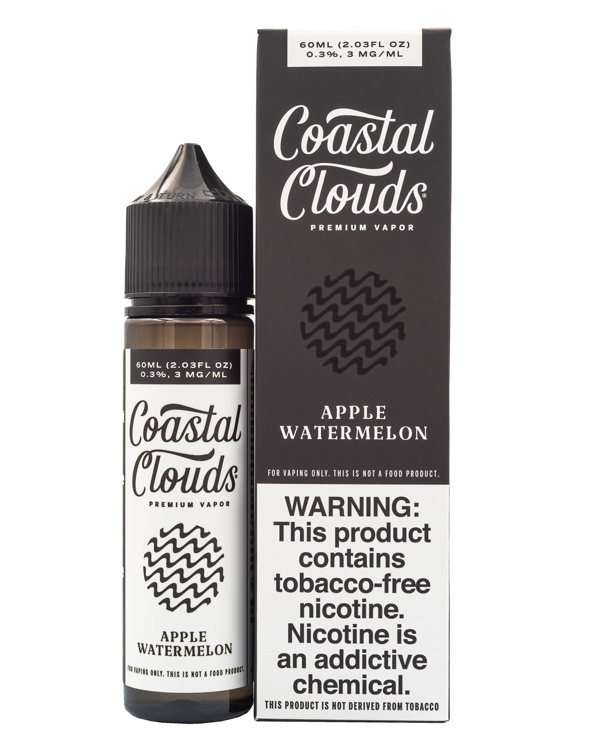 COASTAL CLOUDS E-LIQUID APPLE WATERMELON - 60ML (0mg)