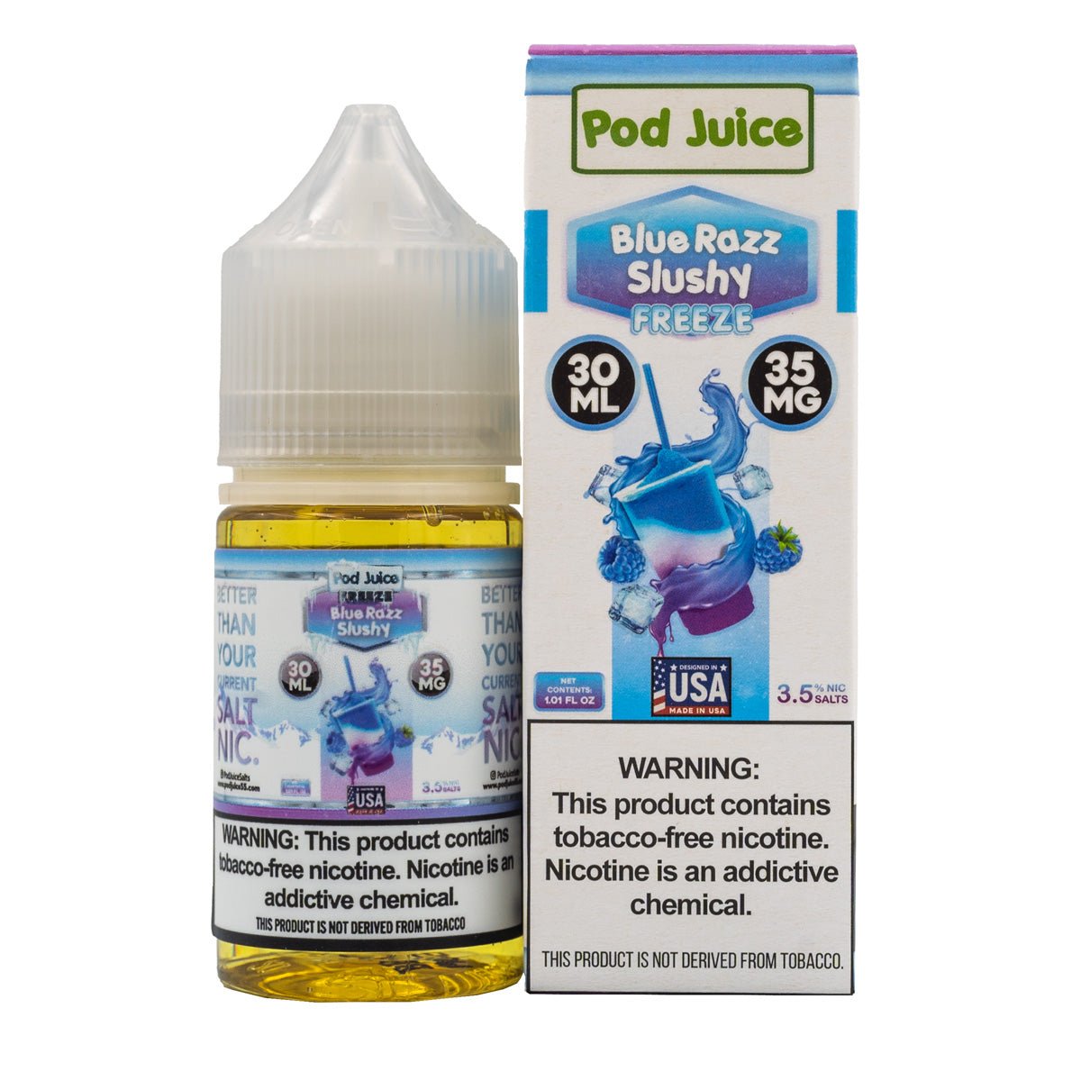 POD JUICE SALT BLUE RAZZ SLUSHY FREEZE - 30ML (35mg)