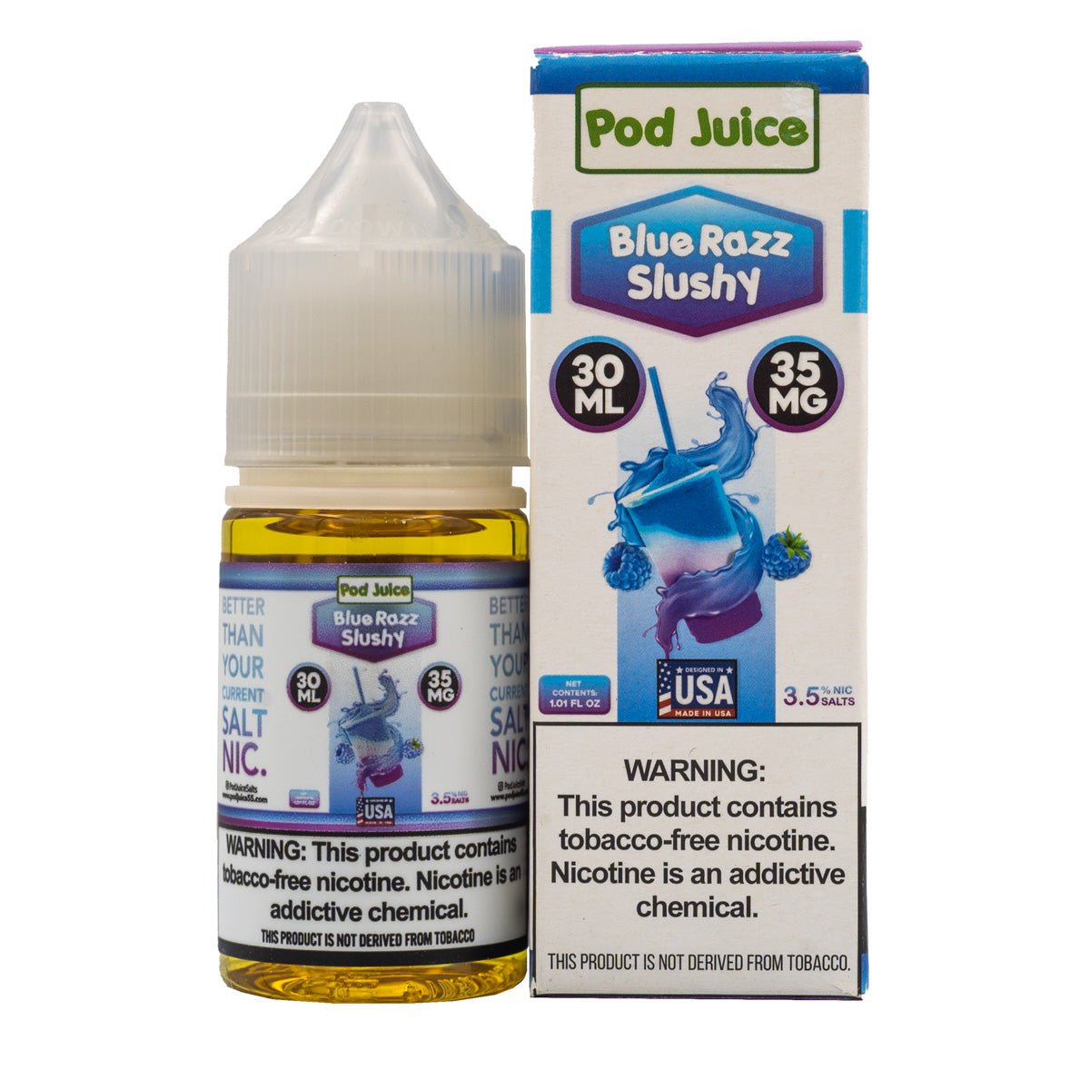 POD JUICE SALT BLUE RAZZ SLUSHY - 30ML (35mg)