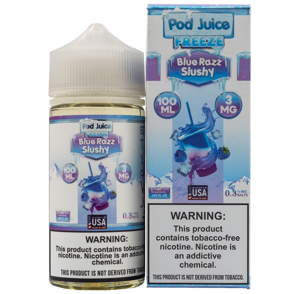 POD JUICE E-LIQUID BLUE RAZZ SLUSHY ICE- 100ML