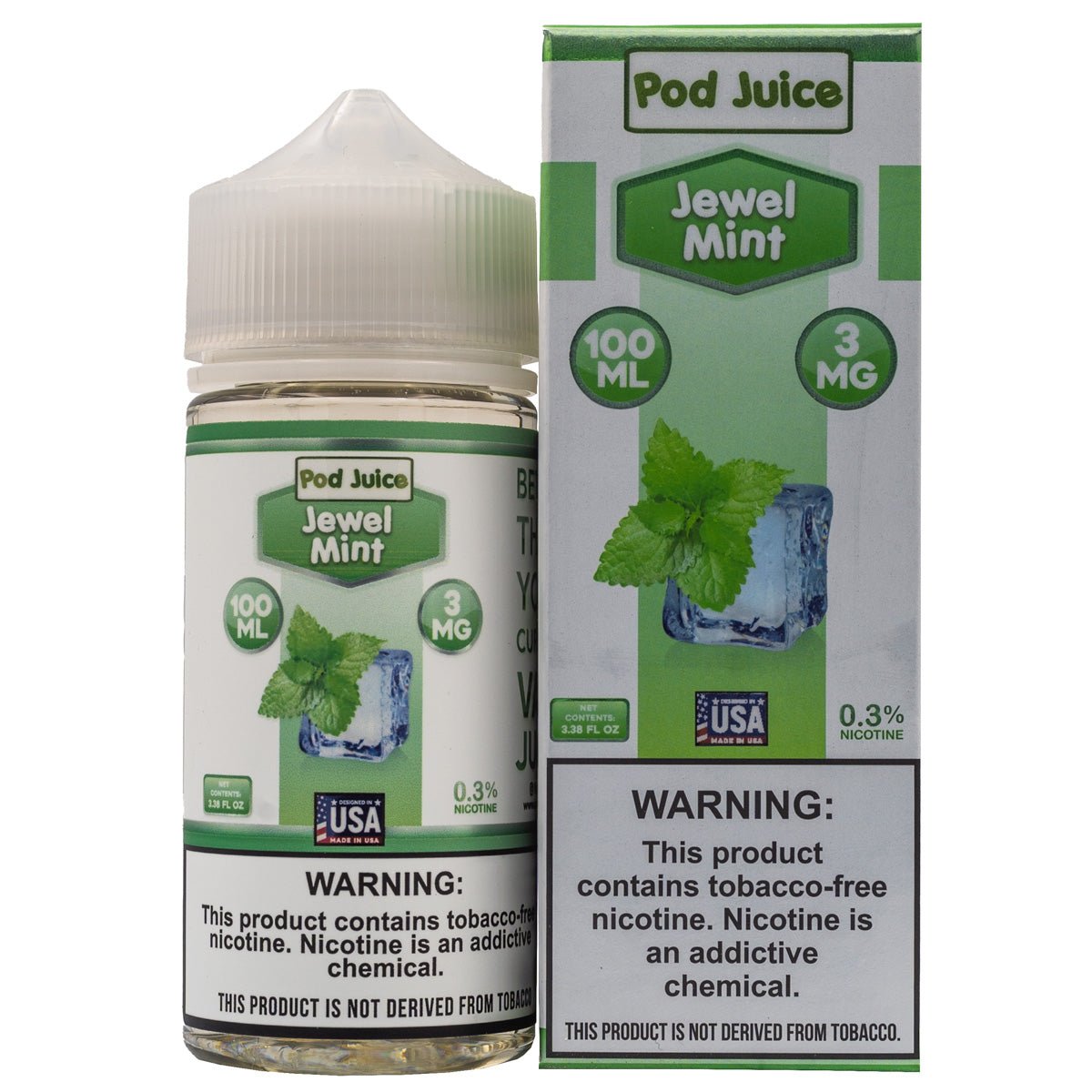 POD JUICE E-LIQUID JEWEL MINT - 100ML (0mg)