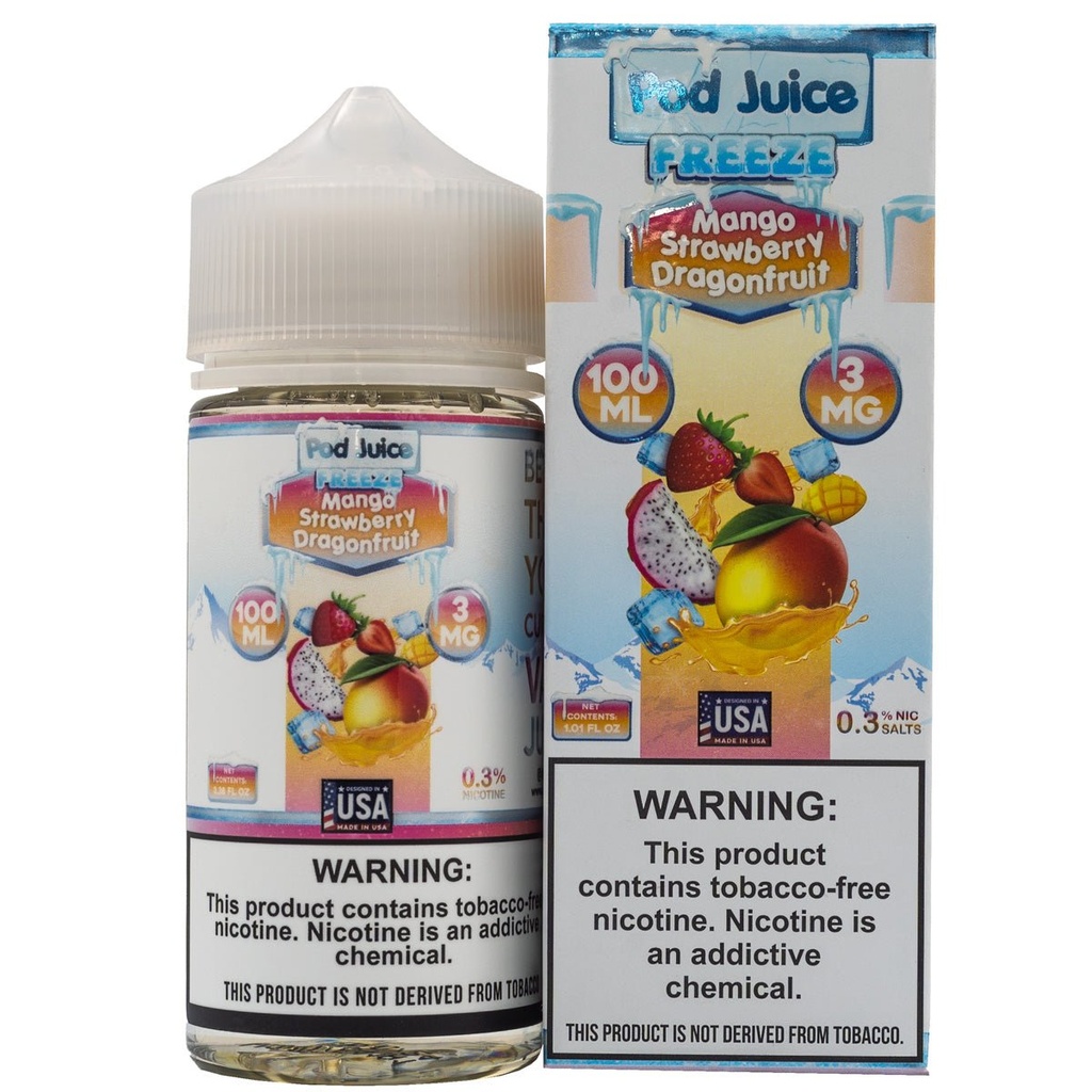POD JUICE E-LIQUID MANGO STRAWBERRY DRAGONFRUIT ICE - 100ML
