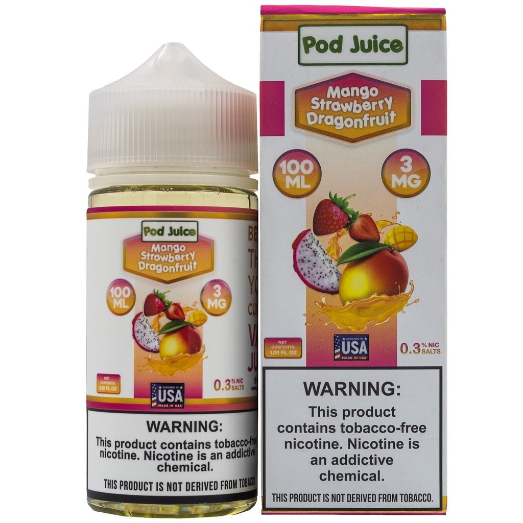 POD JUICE E-LIQUID MANGO STRAWBERRY DRAGONFRUIT - 100ML