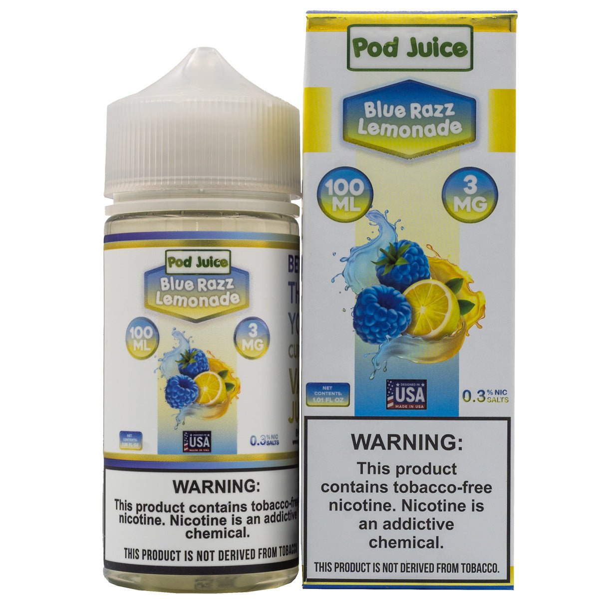 POD JUICE E-LIQUID BLUE RAZZ LEMONADE - 100ML (0mg)