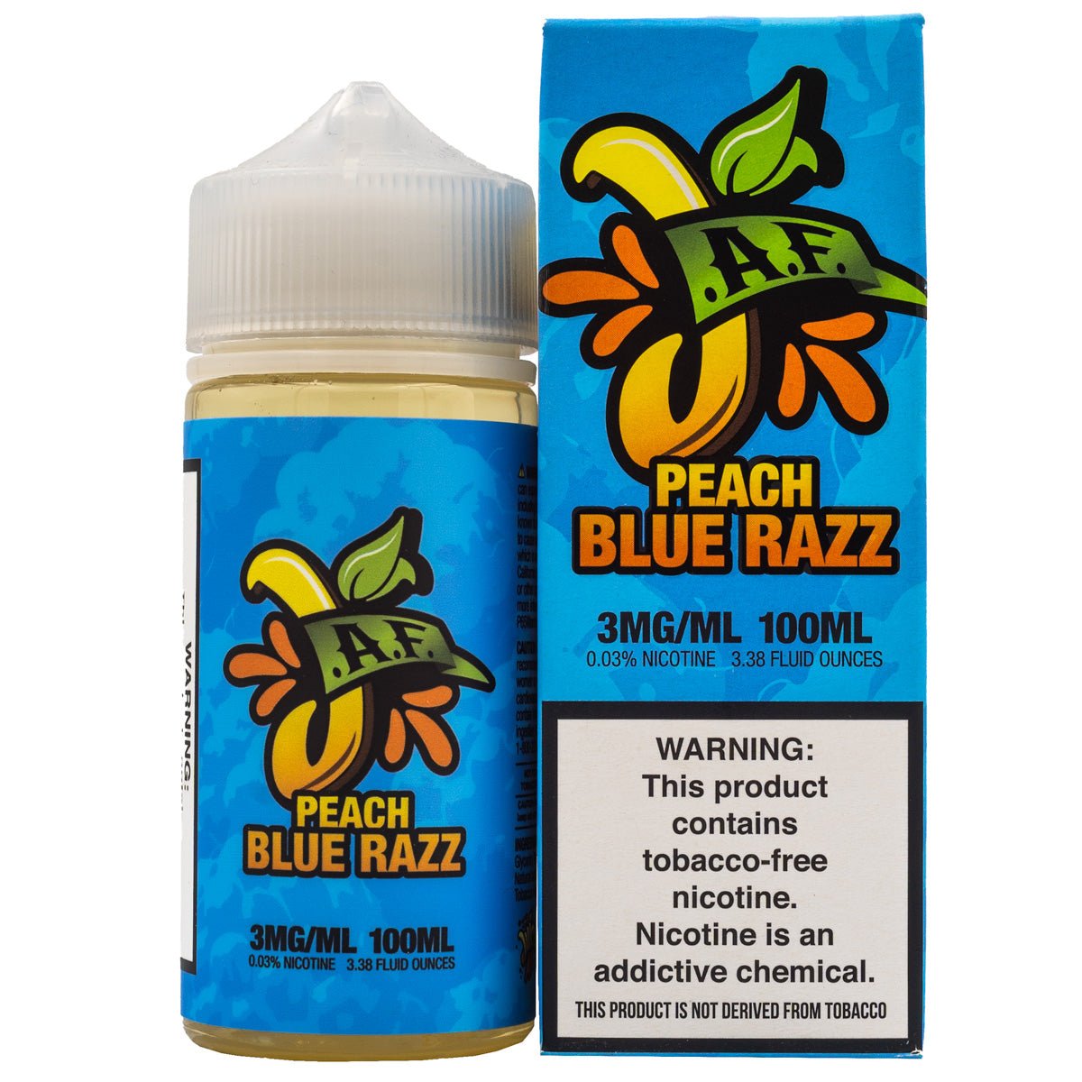 JUICY AF EJUICE PEACH BLUE RAZZ - 100ML (3mg)