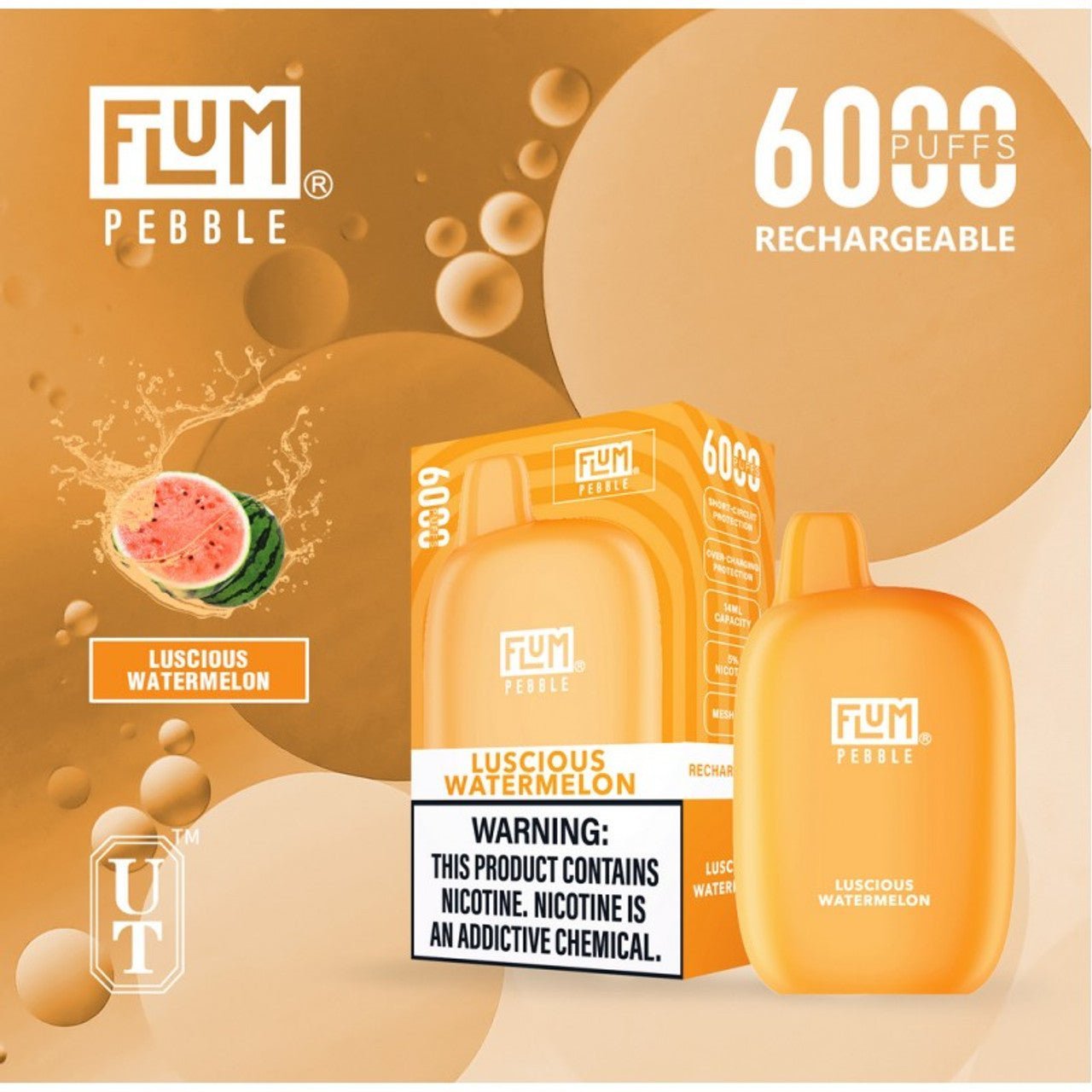 FLUM PEBBLE DISPOSABLE - 6000 PUFFS (ALOE GRAPE)
