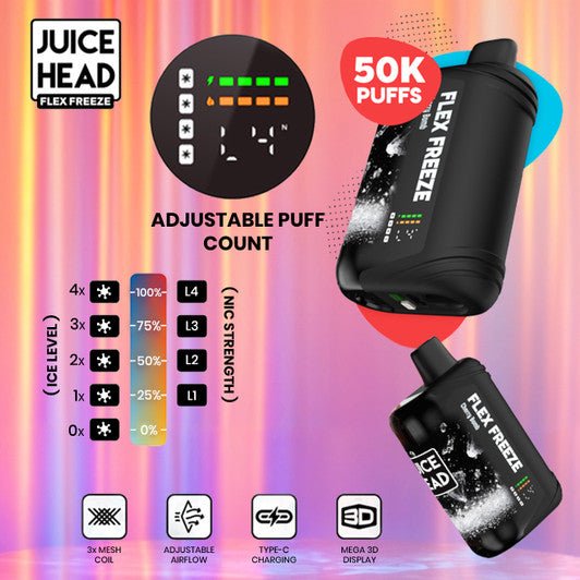 JUICE HEAD FLEX FREEZE - 50K PUFF DISPOSABLE (Blue razz)