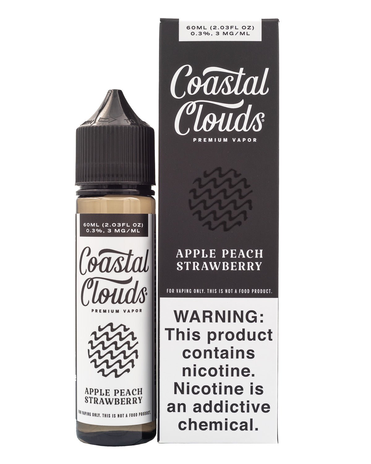 COASTAL CLOUDS E-LIQUID APPLE PEACH STRAWBERRY - 60ML (0mg)