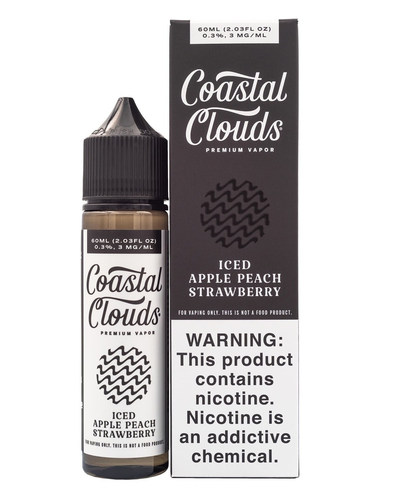 COASTAL CLOUDS E-LIQUID ICED APPLE PEACH STRAWBERRY - 60ML