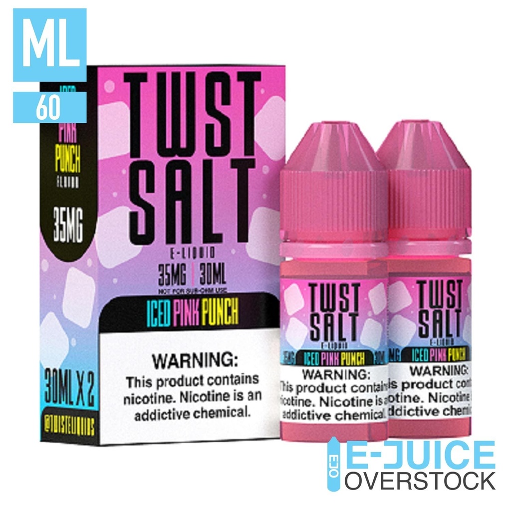 Twist SALT Pink 0° Nicotine Salt E-Liquid – Iced Pink Lemonade (60mL)