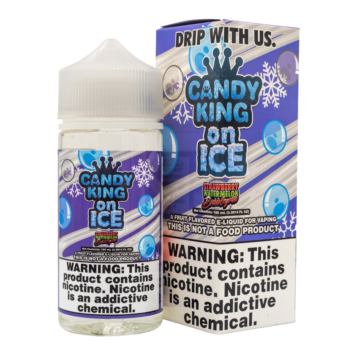 [CK-STRAWB-100ML-0MG] CANDY KING - STRAWBERRY WATERMELON BUBBLEGUM ICED - 100ML (0mg)