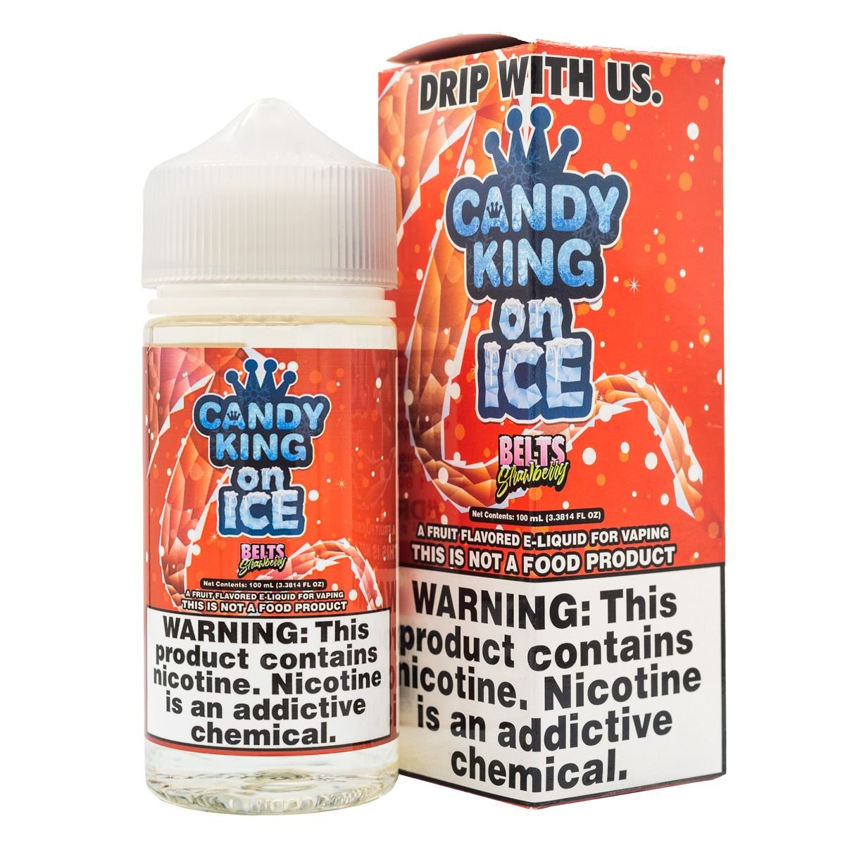 CANDY KING - STRAWBERRY BELTS ICED - 100ML (0mg)