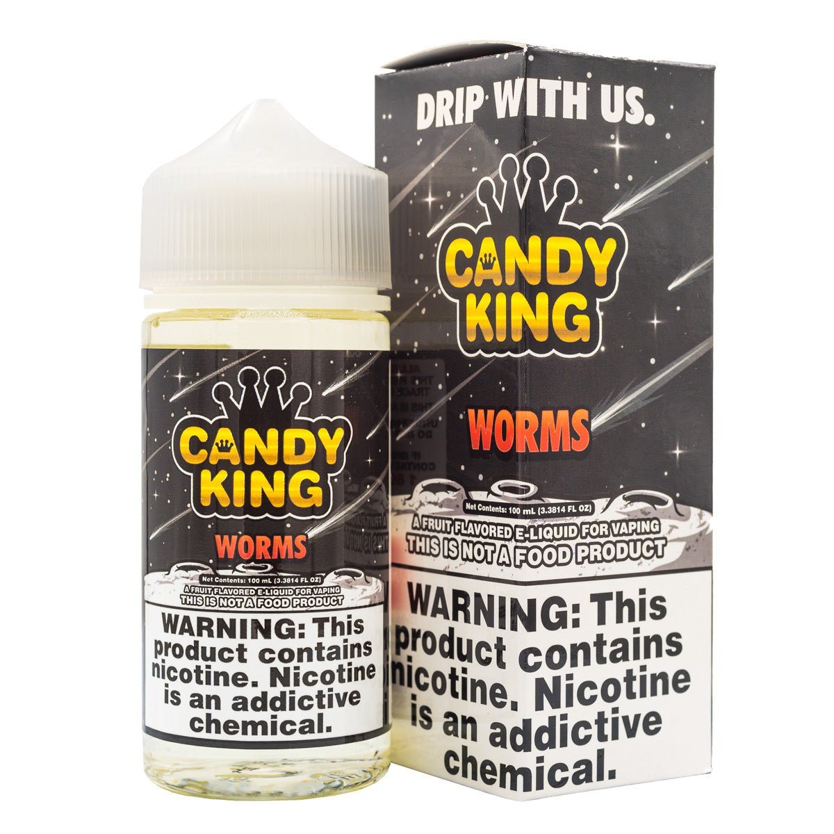 [CK-WORMS-100ML-0MG] CANDY KING - WORMS - 100ML (0mg)