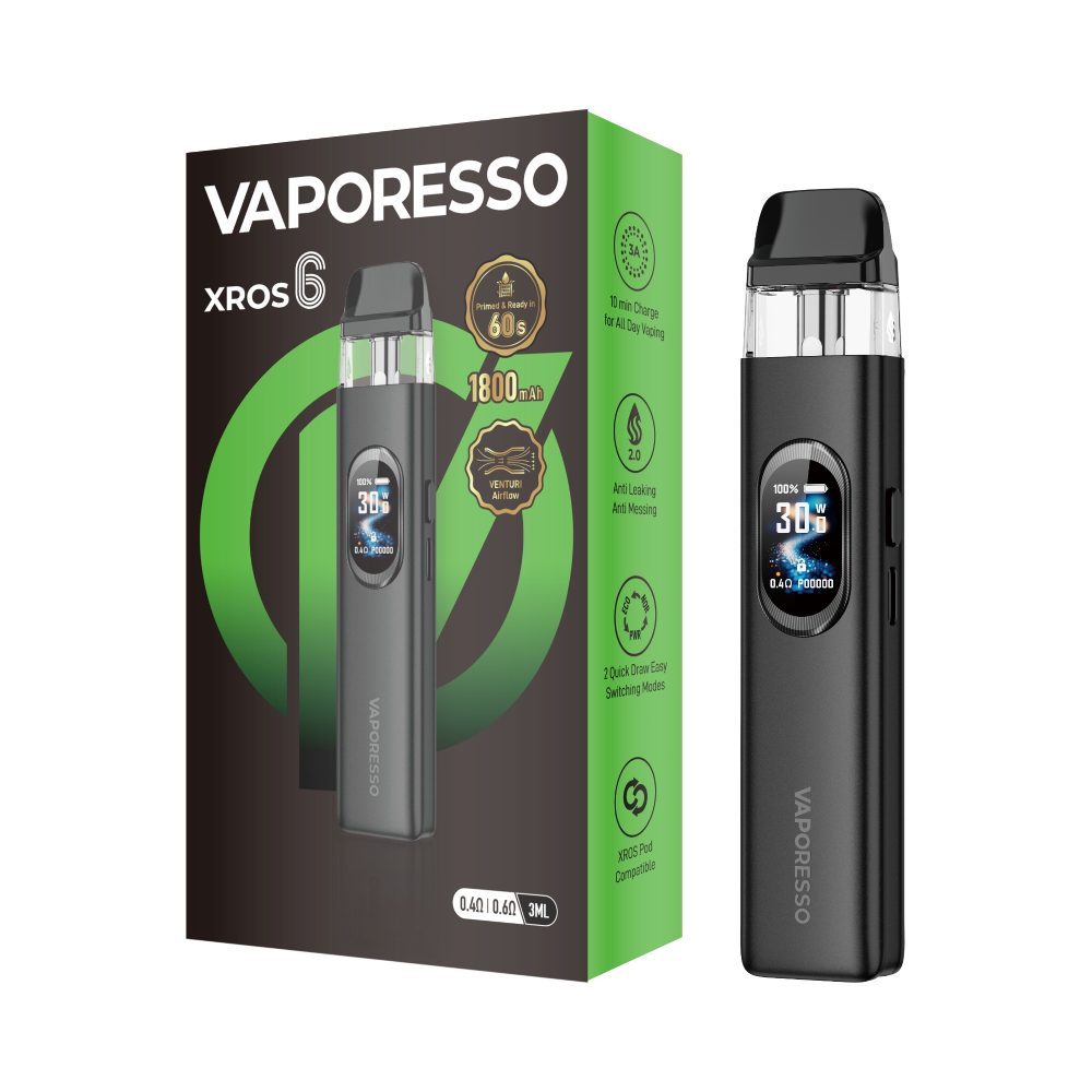 VAPORESSO XROS 6 POD KIT (Cosmic Black)