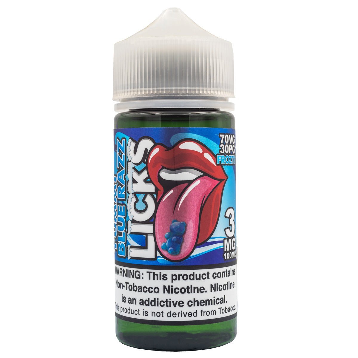 LICKS E-LIQUID FROZTY YUMMI BLUE RAZZ - 100ML (3mg)