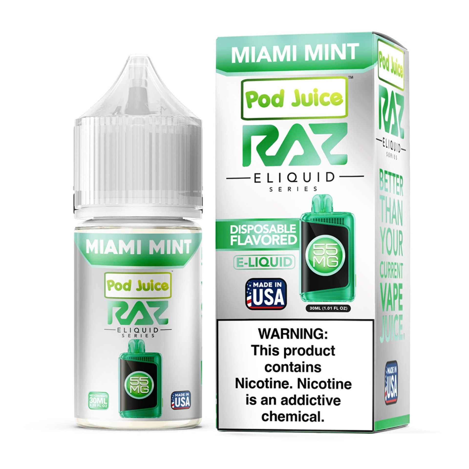 POD JUICE X RAZ - MIAMI MINT - 30ML (35mg)