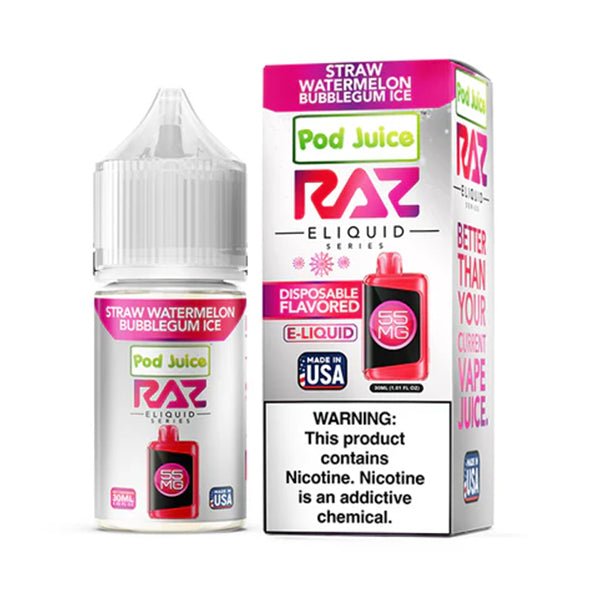 POD JUICE X RAZ - STRAW WATERMELON BUBBLEGUM ICE - 30ML (35mg)